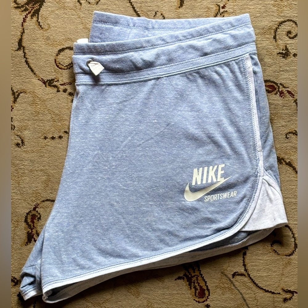 Nike Light Blue Cotton Drawstring Shorts
